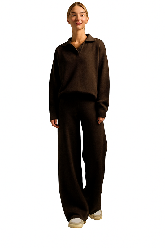 Conjunto Feminino de Malha Luxuosa para Inverno