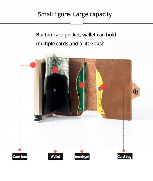 Carteira Minimalista de Luxo com Bloqueio RFID