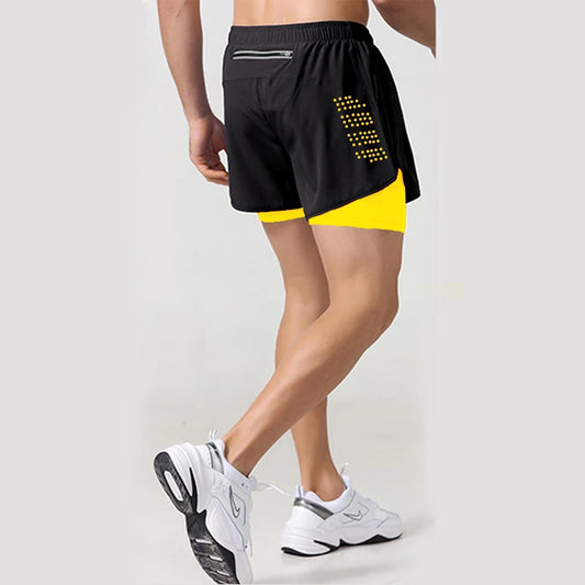 Shorts Masculinos 2 em 1 de Secagem Rápida para Treino