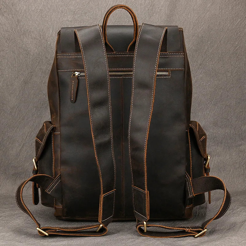 Mochila Masculina em Couro Genuín Vintage - Koopora