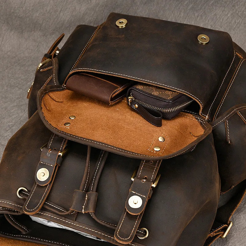 Mochila Masculina em Couro Genuín Vintage - Koopora