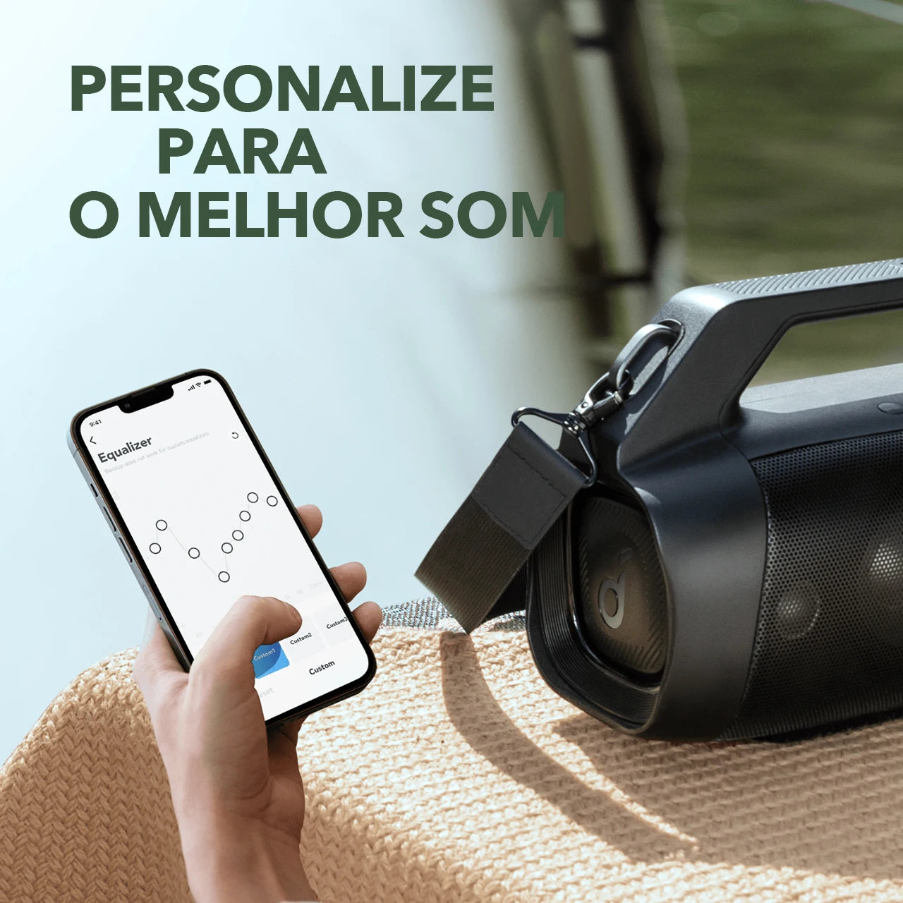 Soundcore by Anker Motion Boom Plus Alto-falante portátil 80W Alto-falante Som estéreo Alto-falantes Bluetooth Caixa de som Alto-falante Bluetooth