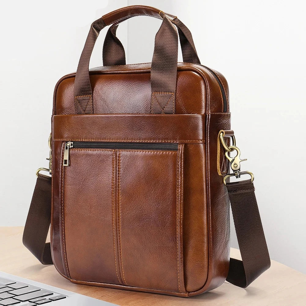 Bolsa de Ombro de Couro Genuíno Westal para Homens com Estilo