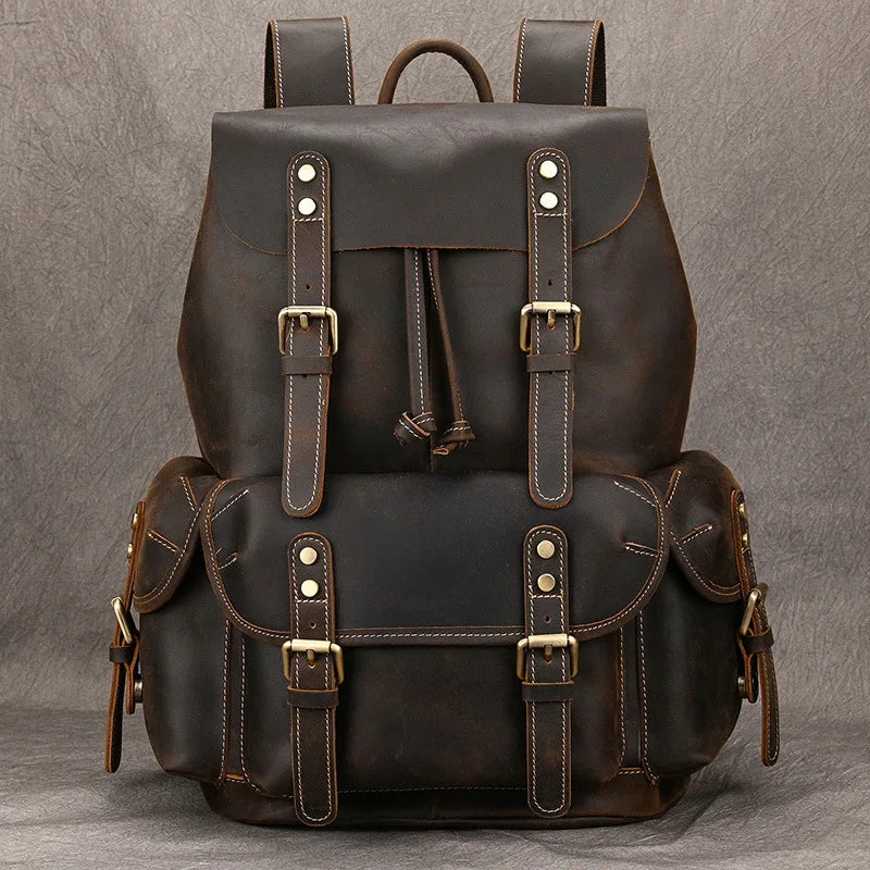 Mochila Masculina em Couro Genuín Vintage - Koopora