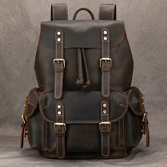 Mochila Masculina em Couro Genuín Vintage - Koopora