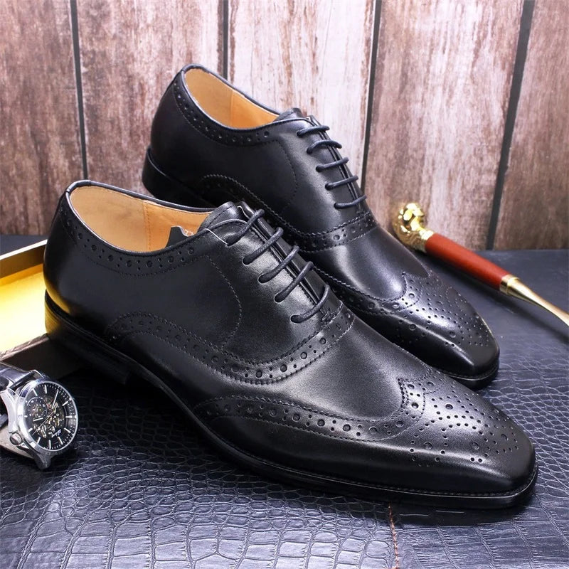 Sapato Social Masculino em Couro Genuíno Preto - Koopora
