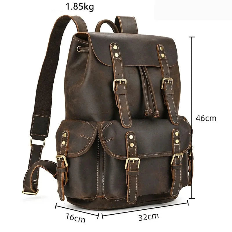 Mochila Masculina em Couro Genuín Vintage - Koopora