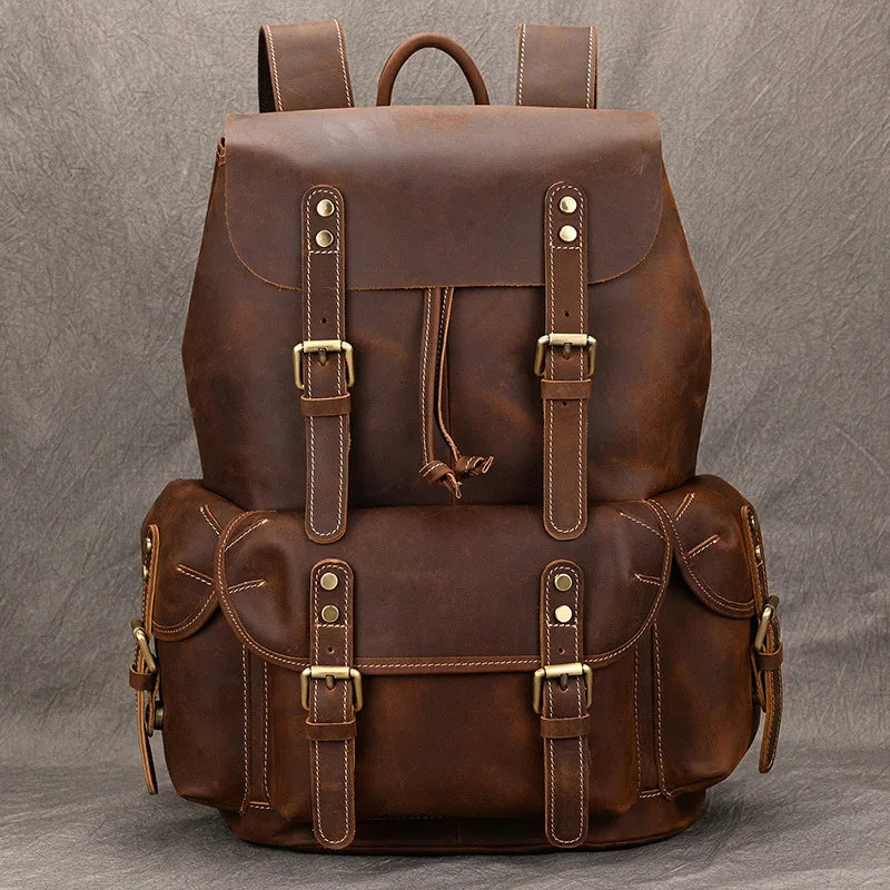 Mochila Masculina em Couro Genuín Vintage - Koopora