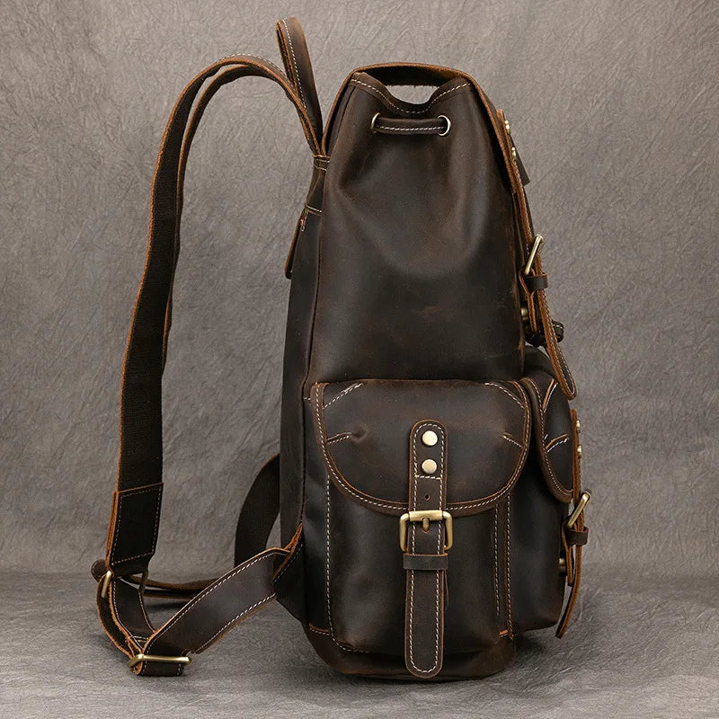 Mochila Masculina em Couro Genuín Vintage - Koopora