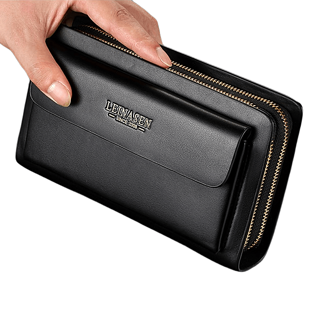 Carteira Masculina Com Zíper Duplo - koopora