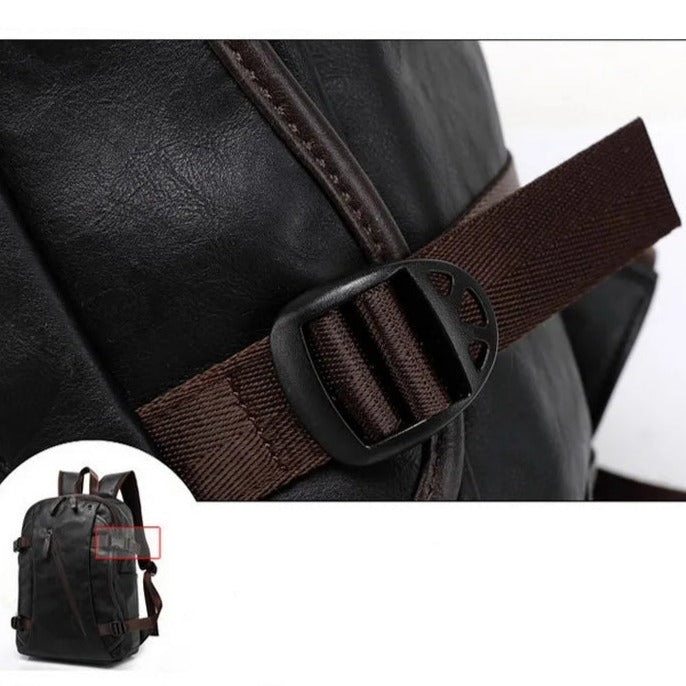 Mochila Masculina Estilo Escolar de Couro Fashion - Koopra