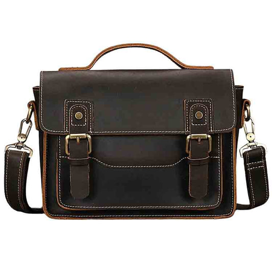 Bolsa de Ombro Masculina em Couro Vintage - Koopora