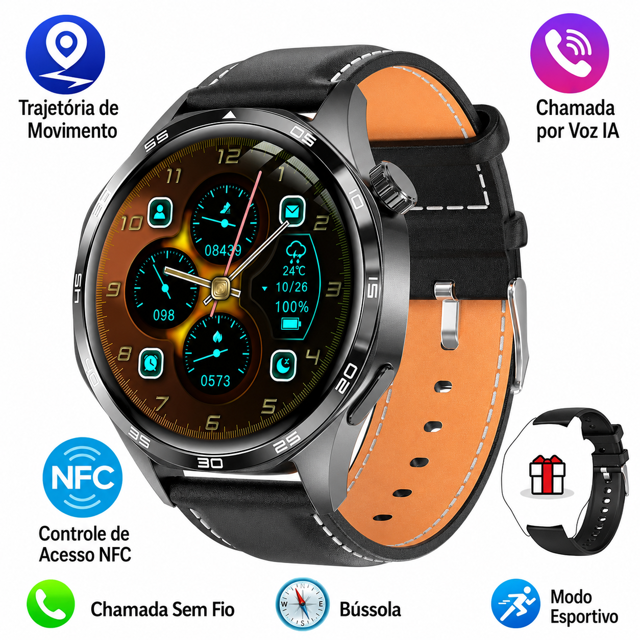 Smartwatch Watch 5 Pro 1.53” com Bluetooth | Koopora