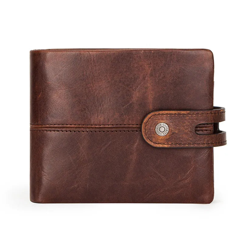 Carteira Masculina Casual em Couro MARROM - Koopora