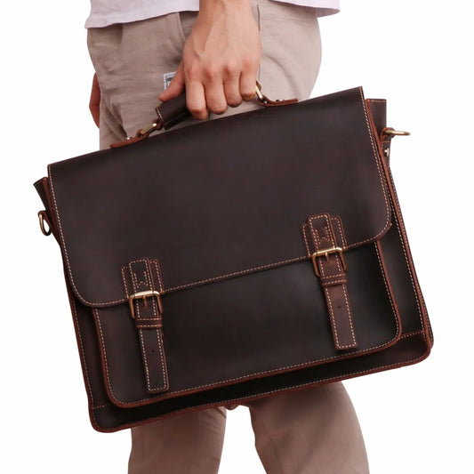 Bolsa de Couro Vintage para Homens - koopora