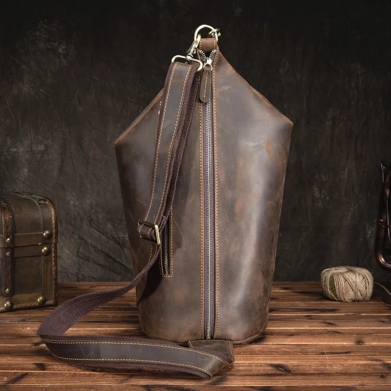 Bolsa Masculina Sling de Couro Genuíno - Koopora