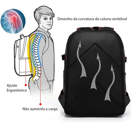 Mochila Masculina Estilo Escolar de Couro Fashion - Koopora