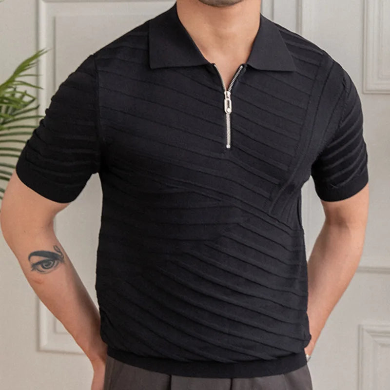 Camisa Polo Masculina Estampada para Primavera e Verão - Koopora