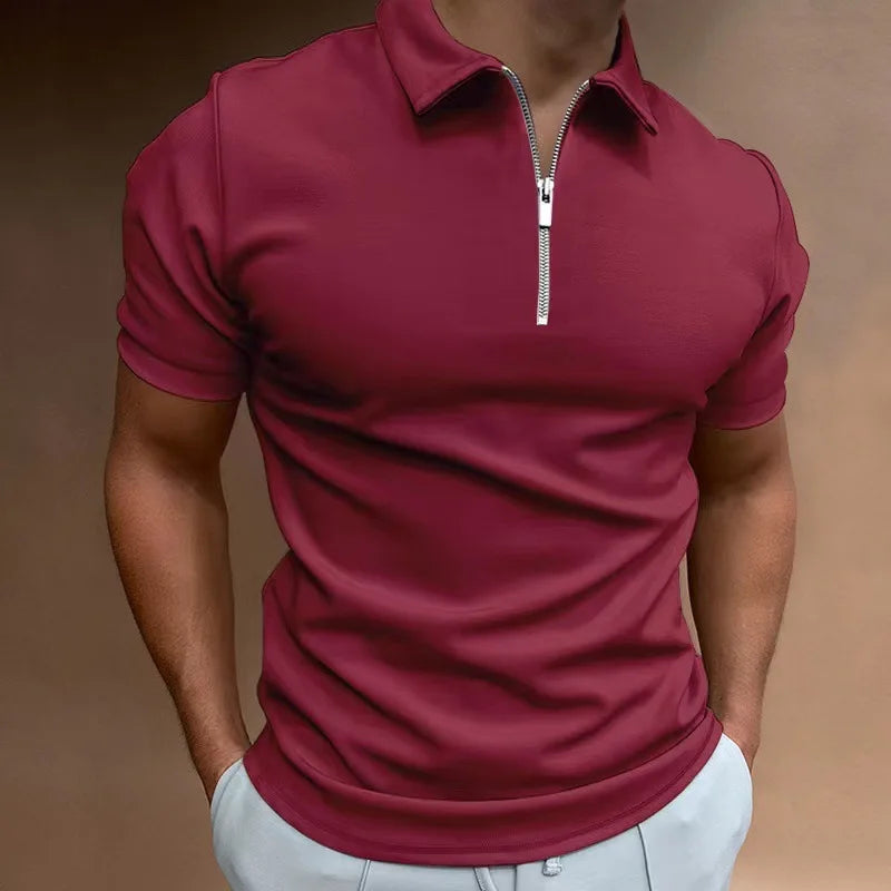 Polo Masculina Casual Poliéster