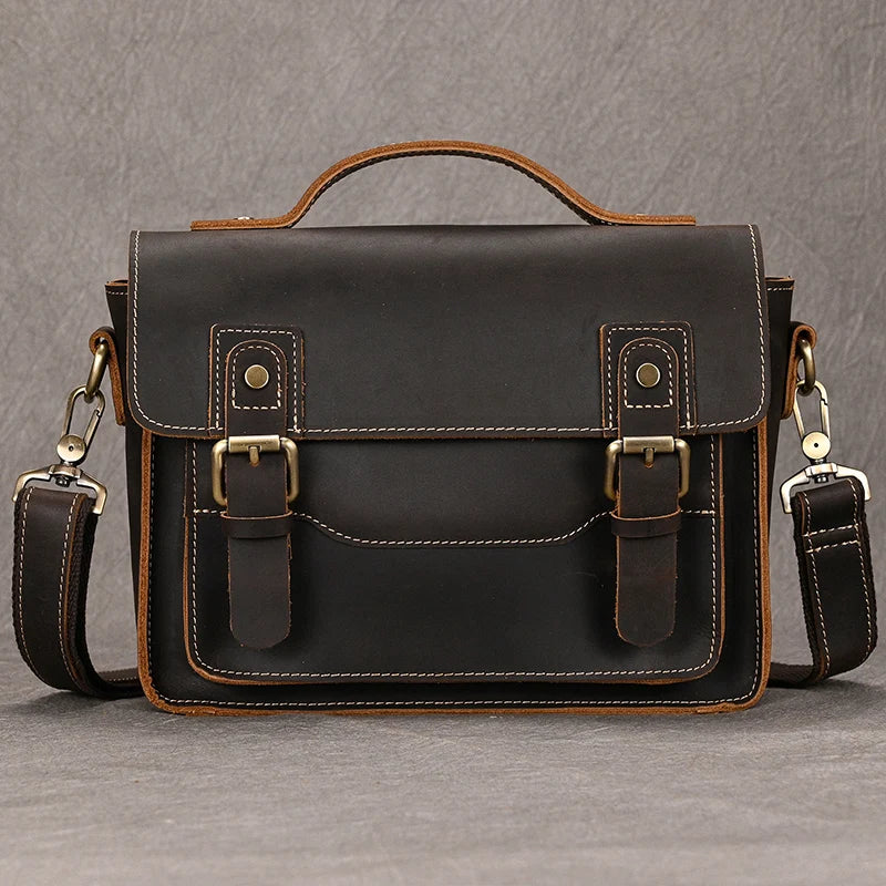 Bolsa de Ombro Masculina em Couro Vintage - Koopora