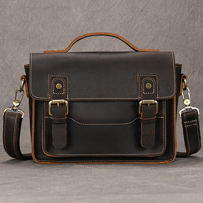 Bolsa de Ombro Masculina em Couro Vintage - Koopora