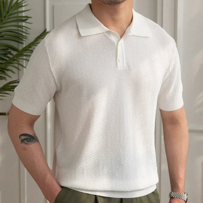 Camisa Polo Masculina Slim Fit Viscose branca - Koopora