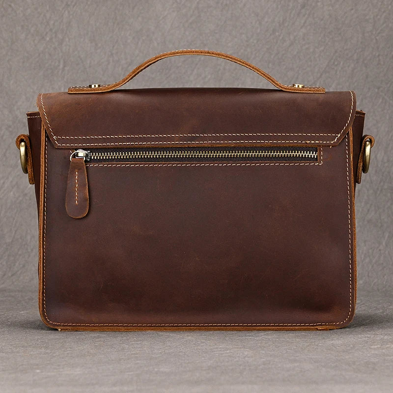 Bolsa de Ombro Masculina em Couro Vintage - Koopora