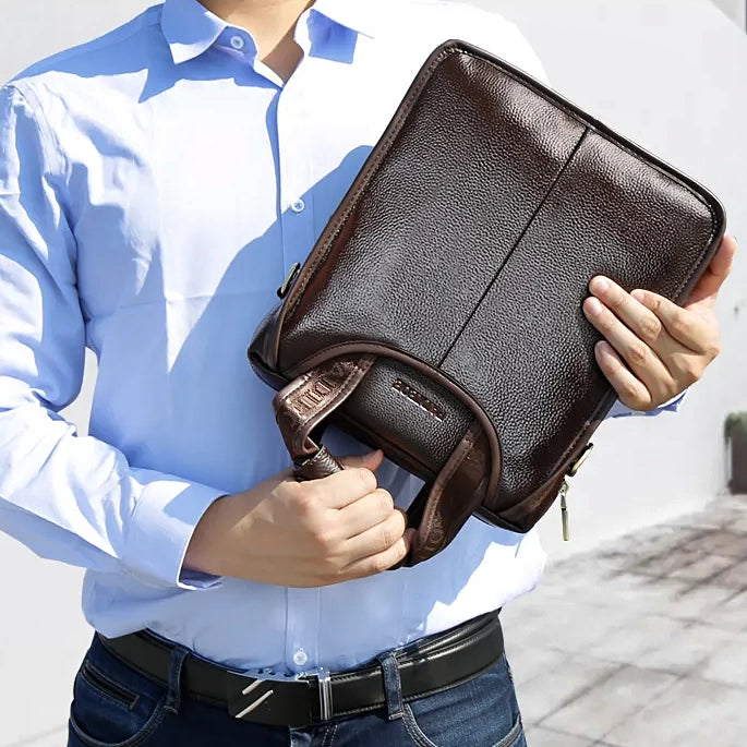 Bolsa Masculina de Couro Genuíno Padieoe - Koopora