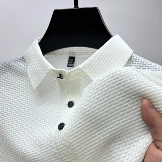 Polo Masculina Seda Branca  - Koopora