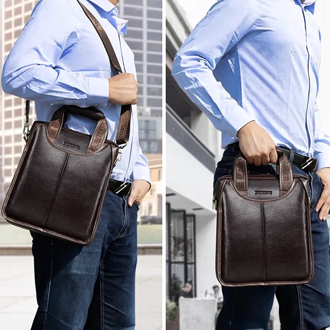 Bolsa Masculina de Couro Genuíno Padieoe - Koopora