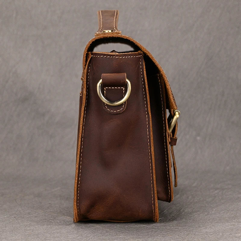 Bolsa de Ombro Masculina em Couro Vintage - Koopora