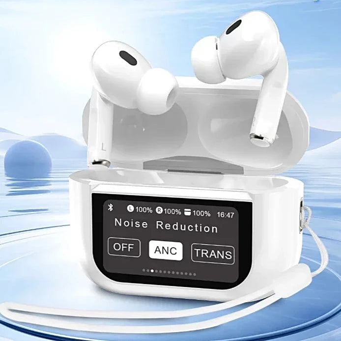 ettow-Touch Screen Bluetooth Headset, TWS Headset, Tela V5.4, LCD, Impermeável, Redução de Ruído