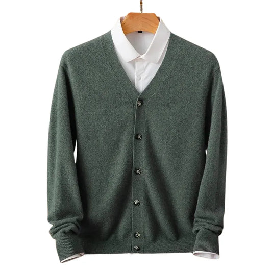 Cardigan Masculino de Cashmere Gola V - Koopora