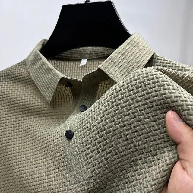 Polo Masculina Seda  Branca- Koopora