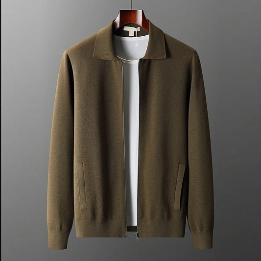 Cardigan Masculino em 100% Lã Merino