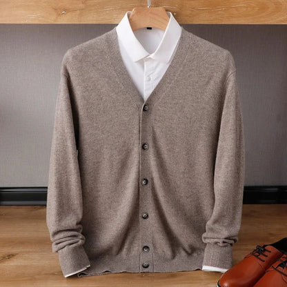 Cardigan Masculino de Cashmere Gola V - Koopora
