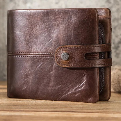 Carteira Masculina Casual em Couro Crazy Horse - Koopora