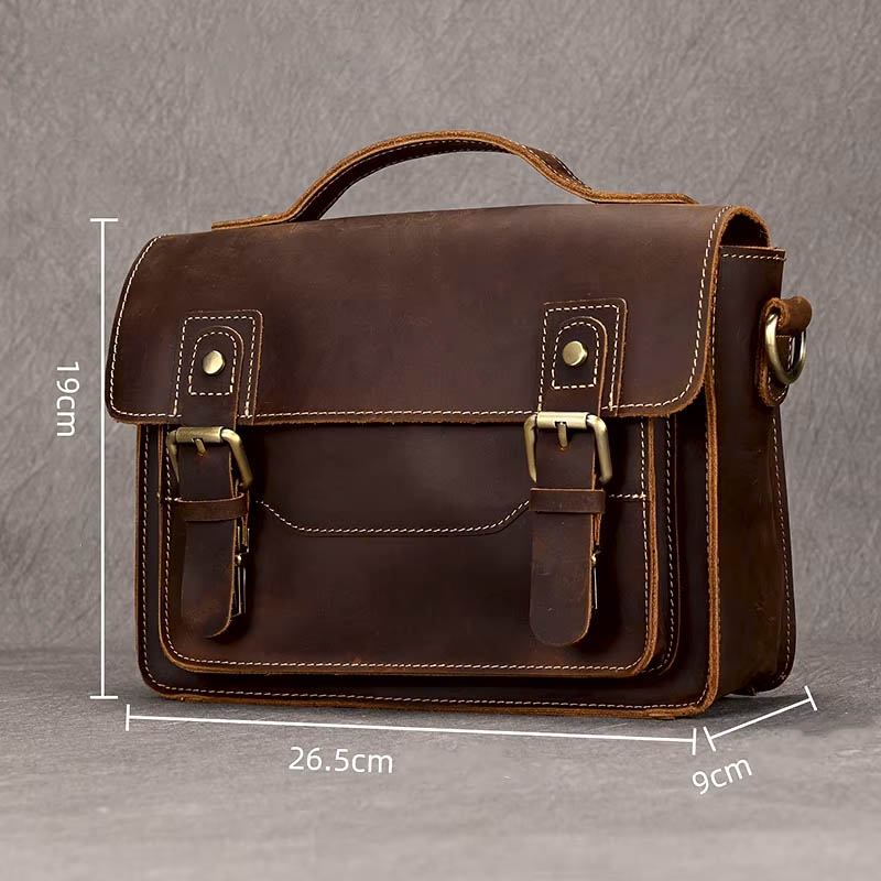 Bolsa de Ombro Masculina em Couro Vintage - Koopora