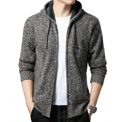 Cardigan Masculino: Casaco de Malha com Capuz e Zíper Casual