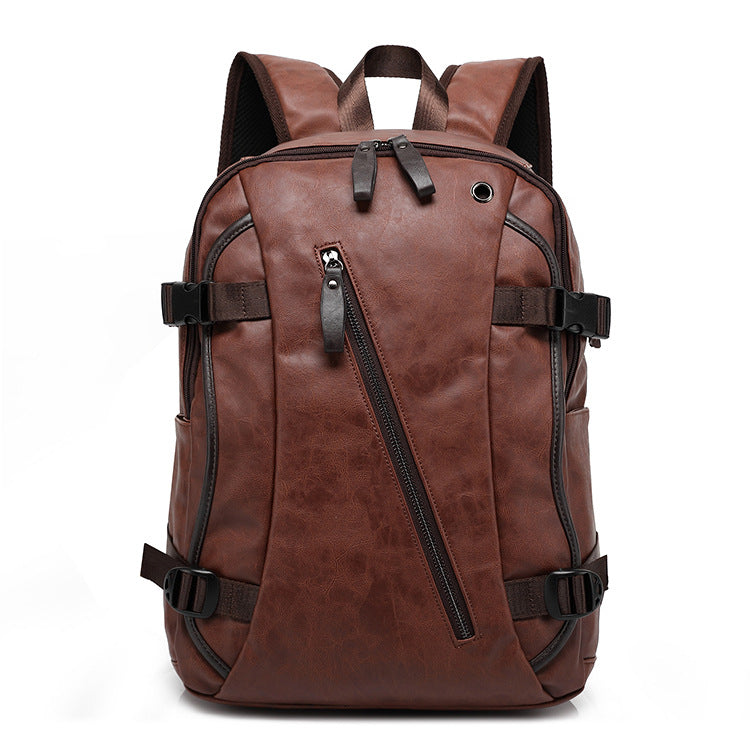 Mochila Masculina Estilo Escolar de Couro Fashion