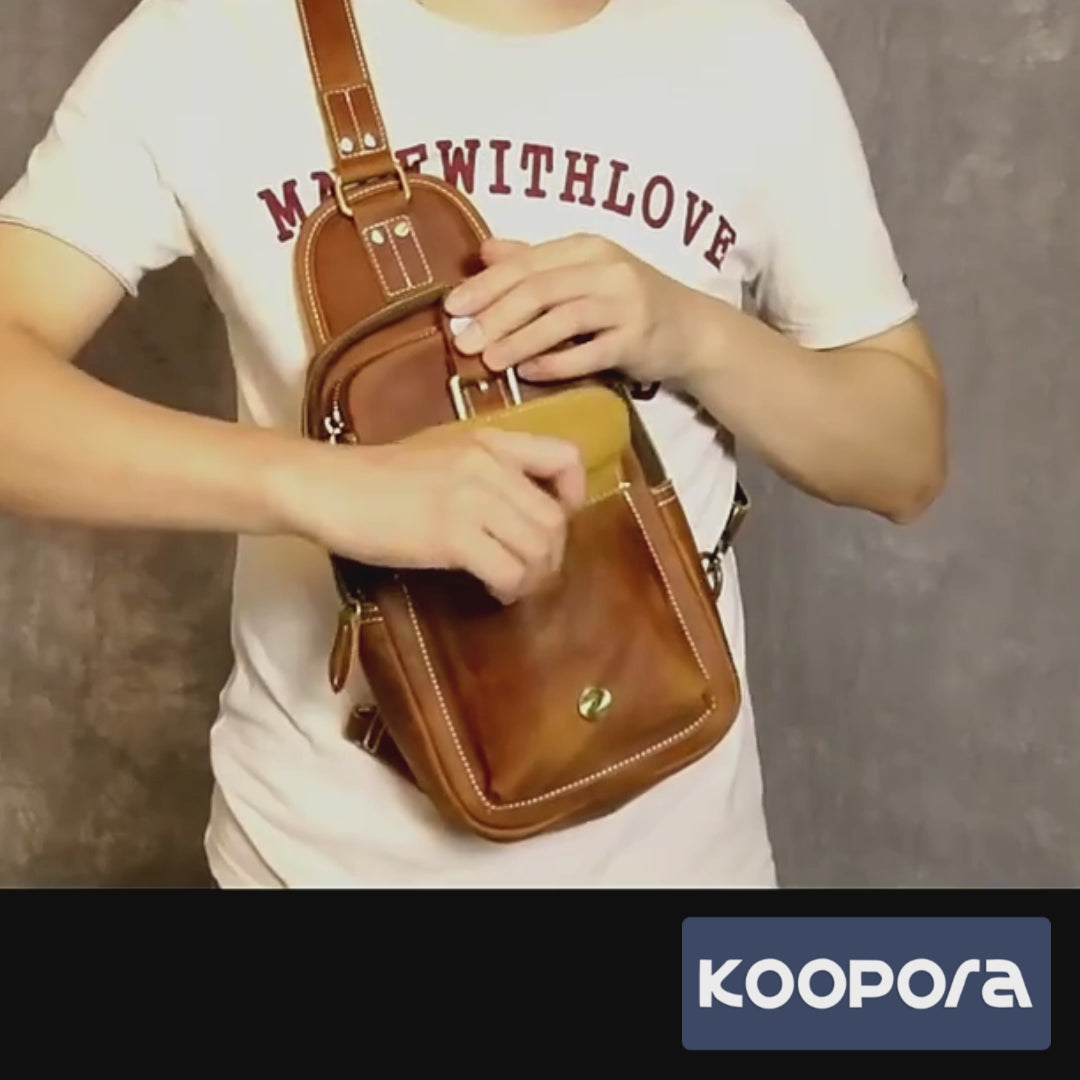 Bolsa Masculina Transversal de Couro